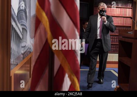 LE sénateur AMÉRICAIN Lindsey Graham(R-SC) arrive aujourd'hui à 30 juillet 2021 à l'Estudio du Sénat/Capitol Hill à Washington DC pour tenir une conférence de presse sur la frontière entre les États-Unis et le Mexique. (Photo de Lénine Nolly/NurPhoto) Banque D'Images