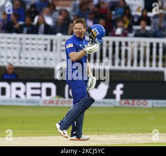 LONDRES, ANGLETERRE - AOÛT 01:Eoin Morgan de l'Esprit de Londres pendant la centaine entre les hommes de l'Esprit de Londres et les hommes de Brave du Sud au stade de Lord's, Londres, Royaume-Uni sur 1 août 2021. (Photo par action Foto Sport/NurPhoto) Banque D'Images