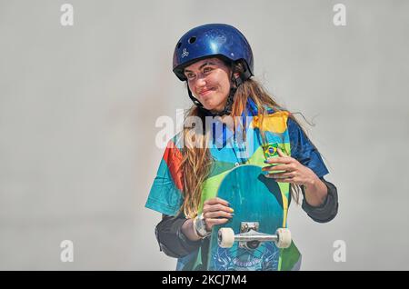 Dora Varella pendant le skateboard du parc pour femmes aux Jeux Olympiques du parc urbain Ariake, Tokyo, Japon sur 4 août 2021. (Photo par Ulrik Pedersen/NurPhoto) Banque D'Images