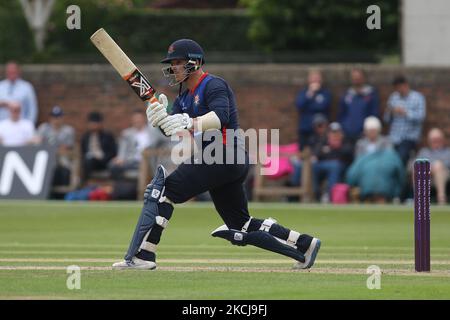 Rob Jones de Lancashire chauves-souris lors du match de la Royal London One Day Cup entre le Durham County Cricket Club et le Lancashire à Roseworth Terrace, Newcastle upon Tyne, le jeudi 5th août 2021. (Photo de will Matthews/MI News/NurPhoto) Banque D'Images