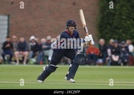 Rob Jones de Lancashire chauves-souris lors du match de la Royal London One Day Cup entre le Durham County Cricket Club et le Lancashire à Roseworth Terrace, Newcastle upon Tyne, le jeudi 5th août 2021. (Photo de will Matthews/MI News/NurPhoto) Banque D'Images