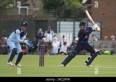 Rob Jones de Lancashire chauves-souris lors du match de la Royal London One Day Cup entre le Durham County Cricket Club et le Lancashire à Roseworth Terrace, Newcastle upon Tyne, le jeudi 5th août 2021. (Photo de will Matthews/MI News/NurPhoto) Banque D'Images