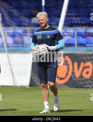 Jonathan Mitchell de Hartlepool s'est Uni lors de la journée de formation et de médias de Hartlepool United à Victoria Park, Hartlepool, le jeudi 5th août 2021. (Photo de Mark Fletcher/MI News/NurPhoto) Banque D'Images