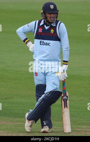 Luke Doneathy, de Durham, vu lors du match de la Royal London One Day Cup entre le Durham County Cricket Club et Essex à Emirates Riverside, Chester le Street, Angleterre, le 8th août 2021. (Photo de will Matthews/MI News/NurPhoto) Banque D'Images