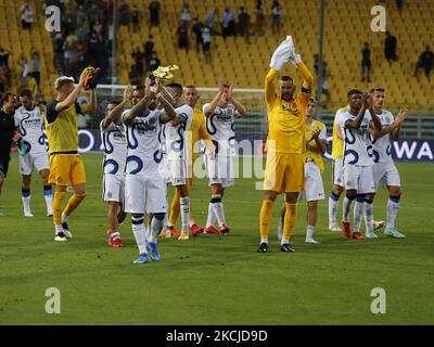 Inter équipe lors du match d'avant-saison entre Parme Calcio et le FC Internazionale au Stadio Ennio Tardini sur 08 août 2021 à Parme, Italie. (Photo de Loris Roselli/NurPhoto) Banque D'Images