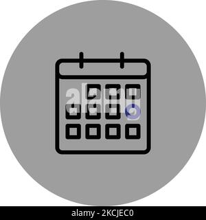 Icône de calendrier icône noire et bleue icône vectorielle fond gris icône Android définir une image vectorielle cercle icône de forme fichier Illustrator fichier EPS Illustration Illustration de Vecteur