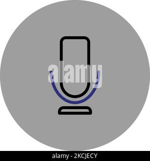 Icône de microphone icône Noir et bleu icône de vecteur fond gris icône Android définir une image vectorielle icône de forme de cercle fichier Illustrator fichier EPS Illustration Illustration de Vecteur