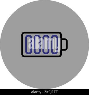 Icône de batterie icône noire et bleue icône vectorielle fond gris icône Android définir une image vectorielle cercle icône de forme fichier Illustrator fichier EPS Illustration Illustration de Vecteur