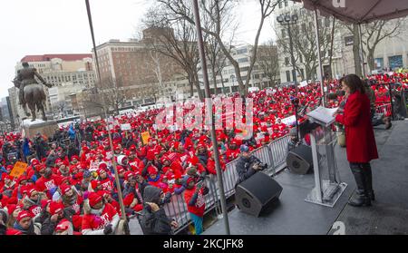 La lieutenante-gouverneure Kathy Hochul assiste au rassemblement des familles pour l'excellence dans les écoles à Capital Wednesday, 4 mars 2015, à Albany, New York (photo de Shannon de celle/NurPhoto) Banque D'Images