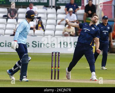 Yorkshire's Mat Pillans lors de la finale d'une journée de la coupe Royal London entre Essex Eagles et Yorkshire Vikings au terrain du comté de Cloudfm le 14th août 2021 à Chelmsford, Angleterre (photo par action Foto Sport/NurPhoto) Banque D'Images