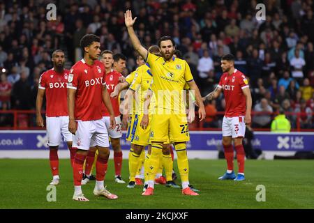 Ben Brereton Diaz de Blackburn Rovers gestes pendant le match de championnat Sky Bet entre Nottingham Forest et Blackburn Rovers au City Ground, Nottingham, Angleterre, le 18th août 2021. (Photo de Jon Hobley/MI News/NurPhoto) Banque D'Images