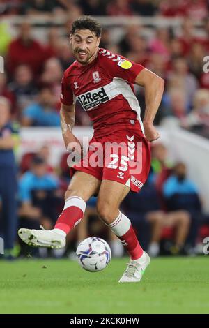 Matt Crooks de Middlesbrough lors du match de championnat Sky Bet entre Middlesbrough et Queens Park Rangers au stade Riverside, à Middlesbrough, le mercredi 18th août 2021. (Photo de Mark Fletcher/MI News/NurPhoto) Banque D'Images