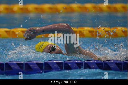 Lakeisha Patterson d'Australie pendant la natation au Tokyo Paraolympics, Tokyo Metropolitian Gymnasium, Tokyo, Japon sur 25 août 2021. (Photo par Ulrik Pedersen/NurPhoto) Banque D'Images