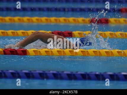 Francesco Bocciardo, d'Italie, a gagné l'or lors de la natation au Tokyo Paraolympics, centre aquatique de Tokyo, Tokyo, Japon sur 25 août 2021. (Photo par Ulrik Pedersen/NurPhoto) Banque D'Images