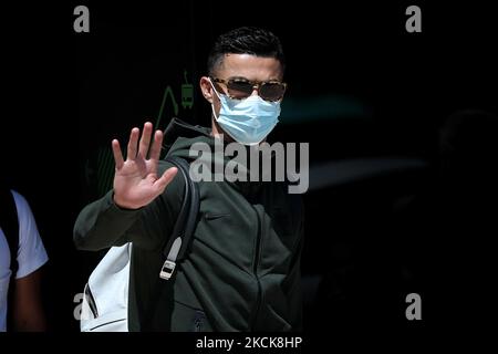 (Image du fichier) Manchester United ont confirmé avoir conclu un accord pour re-signer l'avant du Portugal Cristiano Ronaldo de Juventus, à Manchester, en Angleterre, sur 27 août 2021. (Photo par Pedro Fiúza/NurPhoto) Banque D'Images