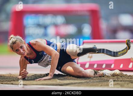 Marie-Amélie le fur de l'athlétisme aux Jeux paralympiques de Tokyo, au stade olympique de Tokyo, à Tokyo, au Japon, sur 28 août 2021. (Photo par Ulrik Pedersen/NurPhoto) Banque D'Images