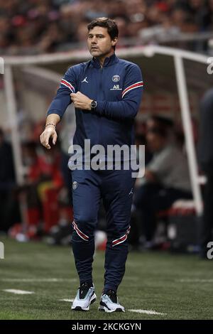 Mauricio Pochettino entraîneur-chef de PSGlors du match de Ligue 1 Uber Eats entre Reims et Paris Saint Germain au Stade Auguste Delaune sur 29 août 2021 à Reims, France. (Photo de Jose Breton/Pics action/NurPhoto) Banque D'Images