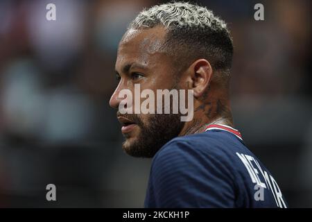 Neymar du PSG pendant la Ligue 1 Uber Eats match entre Reims et Paris Saint Germain au Stade Auguste Delaune sur 29 août 2021 à Reims, France. (Photo de Jose Breton/Pics action/NurPhoto) Banque D'Images