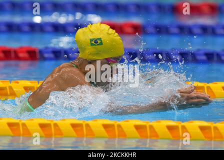 Maria Carolina Gomes Santiago du Brésil a remporté l'or lors de la natation au Tokyo Paralympiques, centre aquatique de Tokyo, Tokyo, Japon sur 1 septembre 2021. (Photo par Ulrik Pedersen/NurPhoto) Banque D'Images