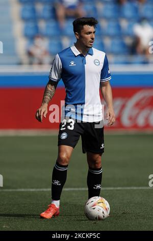 Ximo Navarro d'Alaves pendant le match de la Liga Santander entre Deportivo Alaves et le RCD Mallorca à l'Estadio de Mendizorroza sur 21 août 2021 à Vitoria-Gasteiz, Espagne. (Photo de Jose Breton/Pics action/NurPhoto) Banque D'Images