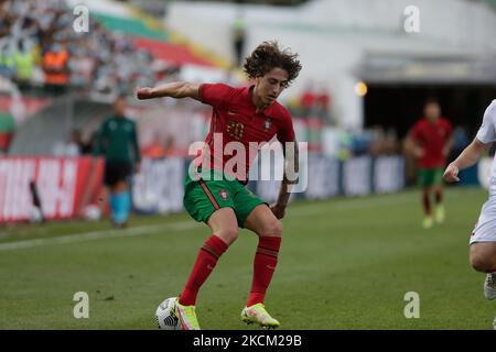 Fábio Silva du Portugal U21 lors du match de qualification Euro 2023 de U21 entre le Portugal U21 et le Belarus U21 à l'Estadio José Gomes sur 6 septembre 2021 à Amadora, Portugal. (Photo de Valter Gouveia/NurPhoto) Banque D'Images