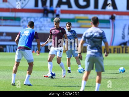 Fabricio Simões de Estrela Amadora SAD pendant le match de 2 entre Estrela Amadora SAD et CD Mafra à Estadio José Gomes sur 8 août 2021 à Reboleira, Portugal. (Photo de Paulo Nascimento/NurPhoto) Banque D'Images