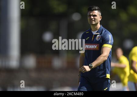 Florin Bratu, entraîneur-chef, pendant le match d'essai entre la Roumanie U21 contre le FC Buzau, joué à Bucarest, Roumanie, samedi 04 septembre 2021. (Photo par Alex Nicodim/NurPhoto) Banque D'Images