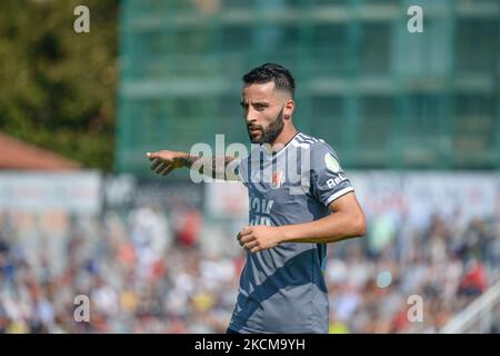 Riccardo Chiarello des Etats-Unis Alessandria pendant le match de la série B entre les Etats-Unis Alessandria et Brescia Calcio au Stadio Moccagatta à Alessandria, le 11 septembre 2021 en Italie (photo d'Alberto Gandolfo/NurPhoto) Banque D'Images