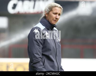 Carla Ward responsable d'Aston Villa Women pendant le match de Super League féminin de Barclays FA entre West Ham United Women et Aston Villa Women au stade de construction de Chigwell le 11th septembre 2021 à Dagenham, Angleterre (photo par action Foto Sport/NurPhoto) Banque D'Images