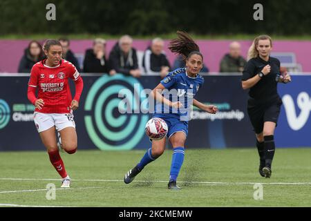 Mollie Lambert de Durham Women lors du match de championnat féminin FA entre Durham Women FC et Charlton Athletic au château de Maiden, à Durham City, le dimanche 12th septembre 2021. (Photo de Mark Fletcher/MI News/NurPhoto) Banque D'Images