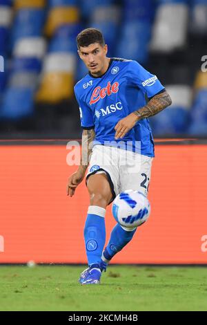 Le défenseur de Naples Giovanni Di Lorenzo pendant le match de football italien série A SSC Napoli vs Juventus FC sur 11 septembre 2021 au stade Diego Armando Maradona à Naples, Italie (photo par Carmelo Imbesi/LiveMedia/NurPhoto) Banque D'Images