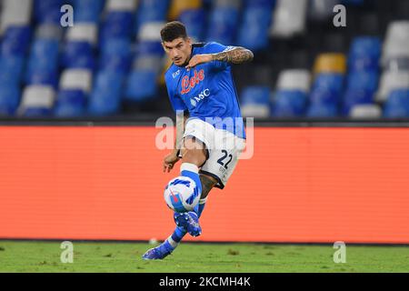 Le défenseur de Naples Giovanni Di Lorenzo pendant le match de football italien série A SSC Napoli vs Juventus FC sur 11 septembre 2021 au stade Diego Armando Maradona à Naples, Italie (photo par Carmelo Imbesi/LiveMedia/NurPhoto) Banque D'Images