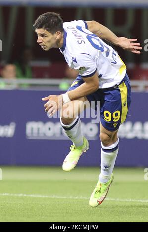 Giovanni Simeone -Hellas Verona pendant le football italien série A match FC de Bologne vs FC Hellas Verona sur 13 septembre 2021 au Renato Dall&#39;Stade Ara à Bologne, Italie (photo par Davide Casentini/LiveMedia/NurPhoto) Banque D'Images