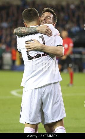 Ander Herrera du PSG célèbre son but avec Lionel Messi du PSG lors de la Ligue des champions de l'UEFA, de la scène du groupe, du match de football du groupe 1 entre le Club Brugge KV et Paris Saint-Germain (PSG) sur 15 septembre 2021 à Jan Breydel Stadion à Bruges, Belgique (photo de Jean Catuffe/DPPI/LiveMedia/NurPhoto) Banque D'Images