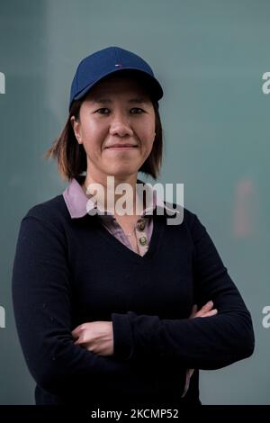 Paris, France, le 23 mai 2021. Portrait du playerTrang Alice, médaillée de bronze en 2019 au championnat du monde de plumfoot. Elle a pris sa retraite et elle est maintenant en train de coacher la nouvelle génération. Banque D'Images