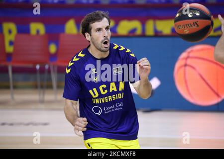 Tomas Bellas pendant le match entre le FC Barcelone et UCAM Murcia CB, correspondant à la semaine 1 de la Liga Endesa, joué au Palau Blaugrana, le 19th septembre 2021, à Barcelone, Espagne. -- (photo par Urbanandsport/NurPhoto) Banque D'Images