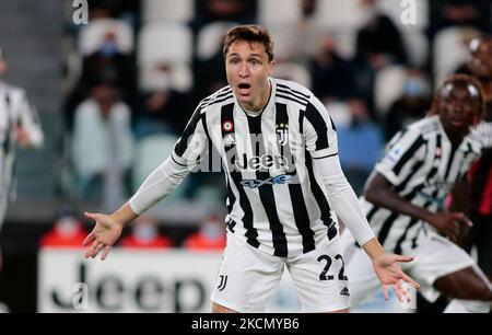 Federico Chiesa (Juventus FC) lors de la série italienne Un match de football entre Juventus FC et AC Milan sur 19 septembre 2021 au stade Allianz de Turin, Italie (photo de Nderim Kaceli/LiveMedia/NurPhoto) Banque D'Images