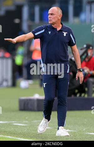 Giovanni Martussello deuxième entraîneur de mouvements SS Lazio pendant la série Un match entre SS Lazio et Cagliari Calcio au Stadio Olimpico, Rome, Italie, le 19 septembre 2021. (Photo de Giuseppe Maffia/NurPhoto) Banque D'Images
