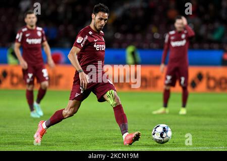 Mario Camora en action pendant CFR Cluj et Universitatea Craiova, Ligue roumaine 1, au stade Dr. Constantin Radulescu, à Cluj-Napoca, Roumanie, le 20 septembre 2021. (Photo de Flaviu Buboi/NurPhoto) Banque D'Images