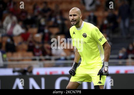 Niki Maenpaa de Venezia FC regarde pendant la série Un match entre AC Milan et Venezia FC au Stadio Giuseppe Meazza sur 22 septembre 2021 à Milan, Italie. (Photo de Giuseppe Cottini/NurPhoto) Banque D'Images