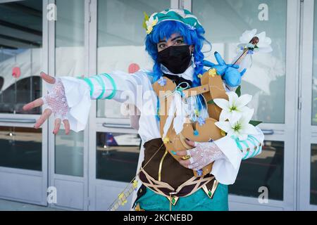 Cosplayer pose lors du salon 'Japan Weekend Madrid 2021' à l'IFEMA sur 26 septembre 2021 à Madrid, Espagne (photo d'Oscar Gonzalez/NurPhoto) Banque D'Images