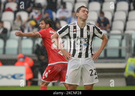 Federico Chiesa de Juventus FC déception lors de la série Un match entre Juventus FC et Sampdoria au stade Allianz à Turin, le 26 septembre 2021, Italie (photo d'Alberto Gandolfo/NurPhoto) Banque D'Images