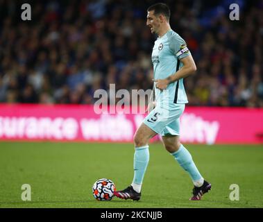 Brighton & Hove Albion Lewis Dunk lors de la première ligue entre Crystal Palace et Brighton et Hove Albion au stade Selhurst Park, Londres, le 27th septembre 2021 (photo par action Foto Sport/NurPhoto) Banque D'Images