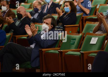Le Professeur Giorgio Parisi au cours de l'actualité Giorgio Parisi, Prix Nobel de physique, rencontre des professeurs et des étudiants universitaires. Sur 05 octobre 2021 à l'Université de la Sapienza à Rome, Italie (photo de Gloria Imbrogno/LiveMedia/NurPhoto) Banque D'Images