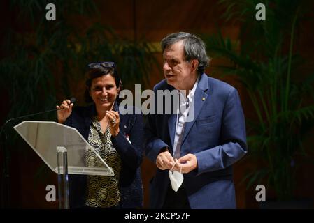 Le Professeur Giorgio Parisi au cours de l'actualité Giorgio Parisi, Prix Nobel de physique, rencontre des professeurs et des étudiants universitaires. Sur 05 octobre 2021 à l'Université de la Sapienza à Rome, Italie (photo de Gloria Imbrogno/LiveMedia/NurPhoto) Banque D'Images