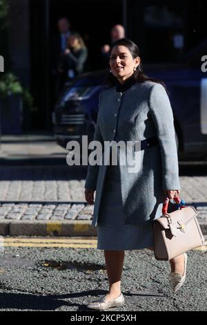 Priti Patel, député, ministre de l'intérieur, le quatrième jour de la Conférence du Parti conservateur à Manchester Central, Manchester, le mercredi 6th octobre 2021. (Photo par MI News/NurPhoto) Banque D'Images
