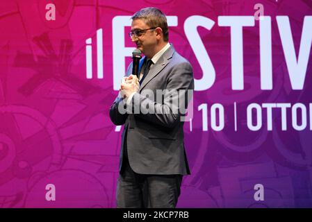 Maurizio Fugatti pendant les événements Festival dello Sport 2021 - jeudi sur 07 octobre 2021 au trente à trente, Italie (photo de Roberto Tommasini/LiveMedia/NurPhoto) Banque D'Images