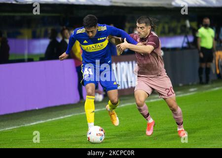 Cristian Pavon de Boca Juniors lors d'un match entre Boca Juniors et Lanus dans le cadre de Torneo Liga Profesional 2021 à l'Estadio Alberto J. Armando sur 9 octobre 2021 à Buenos Aires, Argentine. (Photo de Matías Baglietto/NurPhoto) Banque D'Images