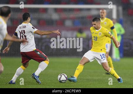 Razvan Marin lors de la coupe du monde de la FIFA Qatar qualification 2022 Groupe J football match entre la Roumanie et l'Arménie à Bucarest, Roumanie, sur 11 octobre 2021. (Photo par Alex Nicodim/NurPhoto) Banque D'Images