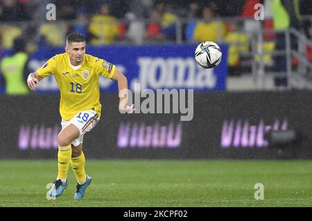 Razvan Marin lors de la coupe du monde de la FIFA Qatar qualification 2022 Groupe J football match entre la Roumanie et l'Arménie à Bucarest, Roumanie, sur 11 octobre 2021. (Photo par Alex Nicodim/NurPhoto) Banque D'Images